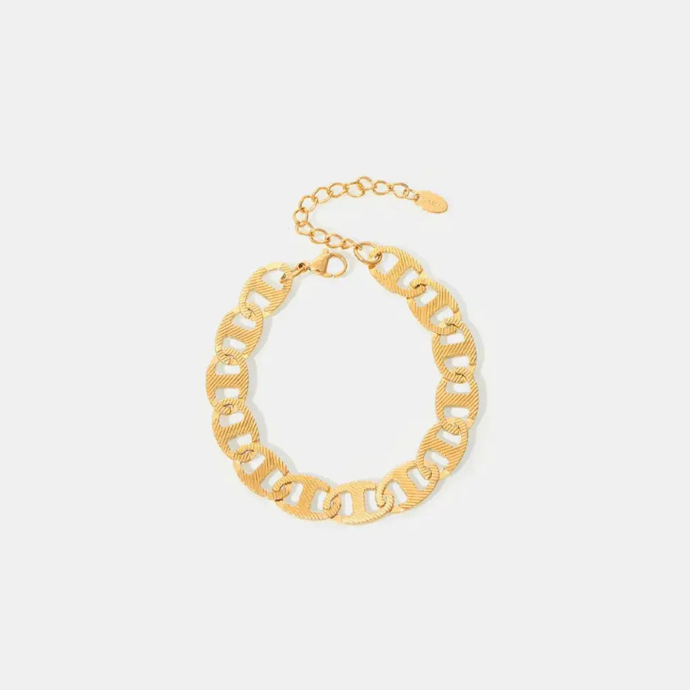 18K Gold-Plated Stainless Steel Chain Bracelet by Trendsi