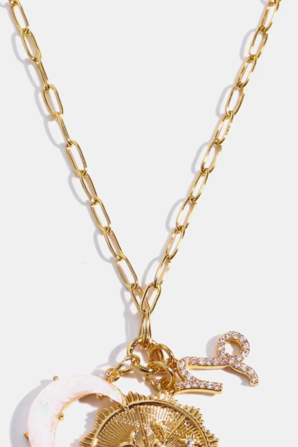 Constellation and Moon Pendant Copper Necklace by Trendsi