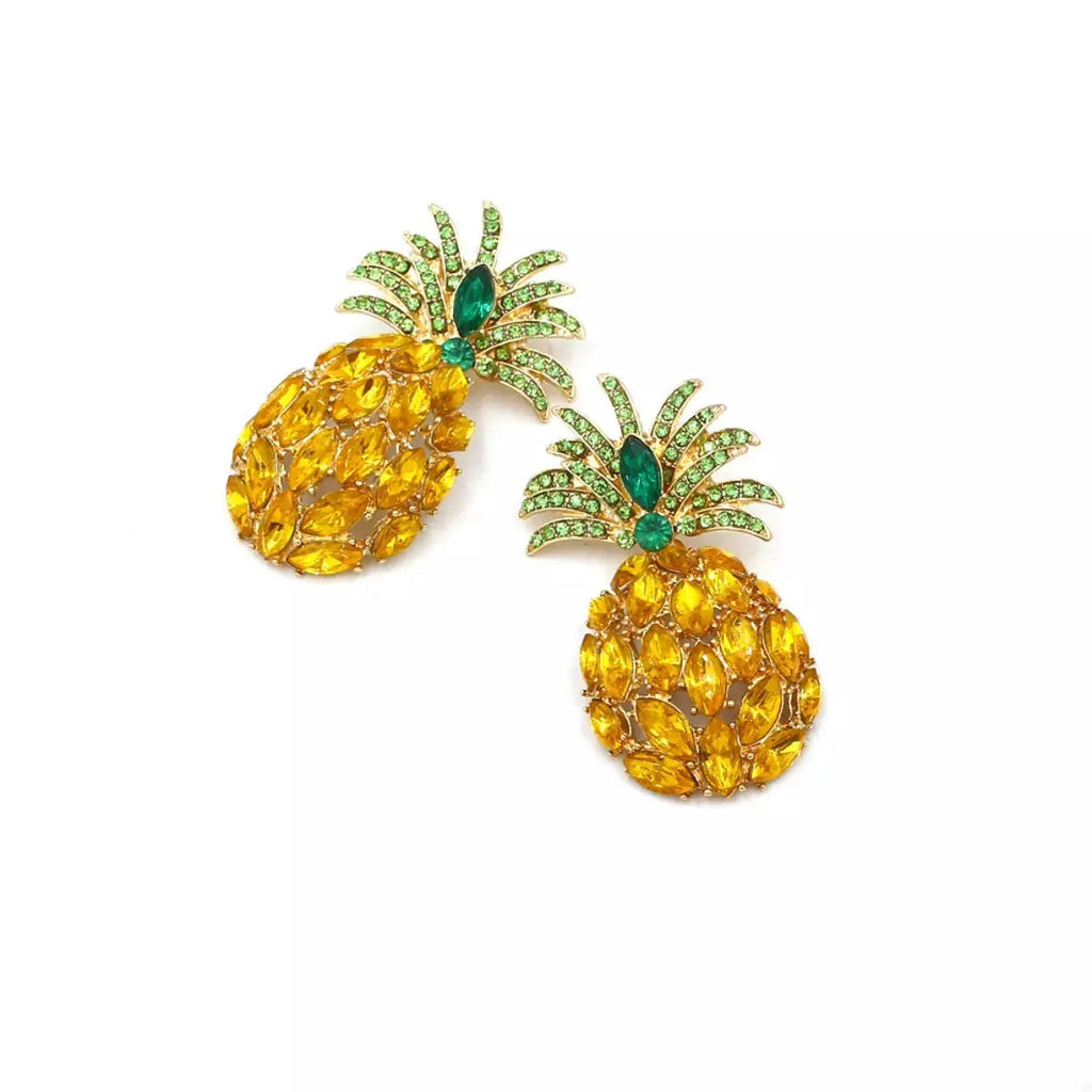 Pineapple Rhinestone Dangle Earrings by Trendsi