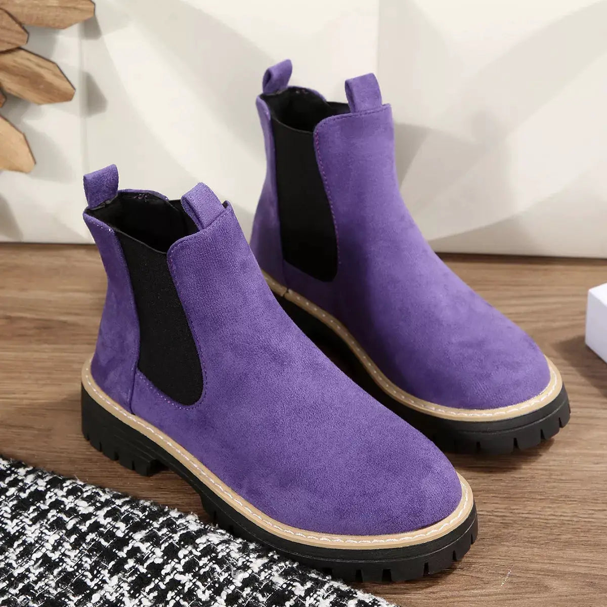 Round Toe Ankle Boots by Trendsi