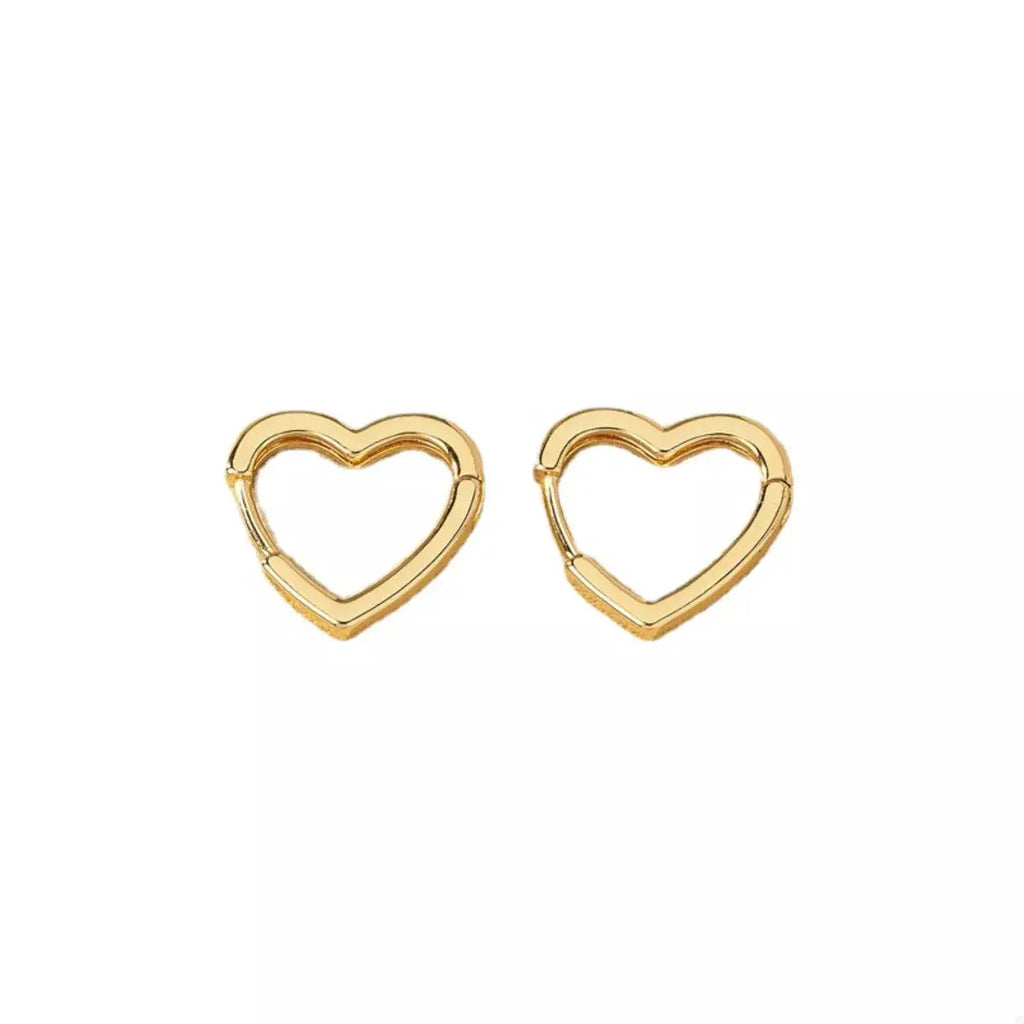 Alloy Heart Shape Hoop Earrings by Trendsi