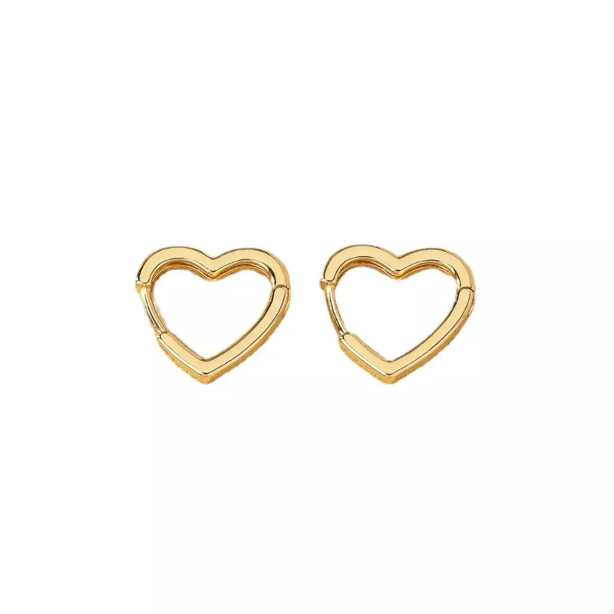 Alloy Heart Shape Hoop Earrings by Trendsi