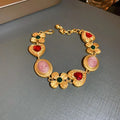 Copper Inlaid Rhinestone Vintage Bracelet by Trendsi