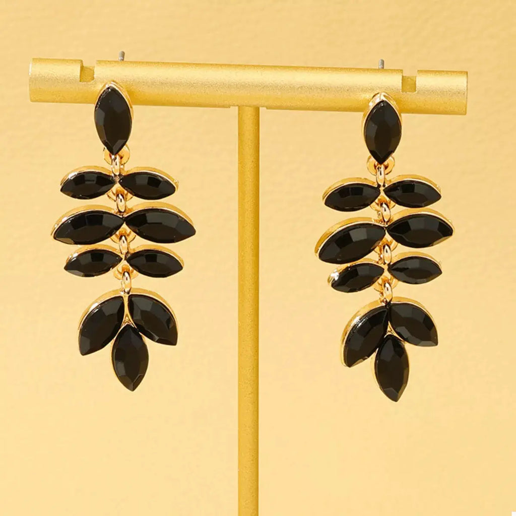 18K Gold-Plated Alloy Resin Leaf Drop Earrings by Trendsi