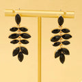 18K Gold-Plated Alloy Resin Leaf Drop Earrings by Trendsi