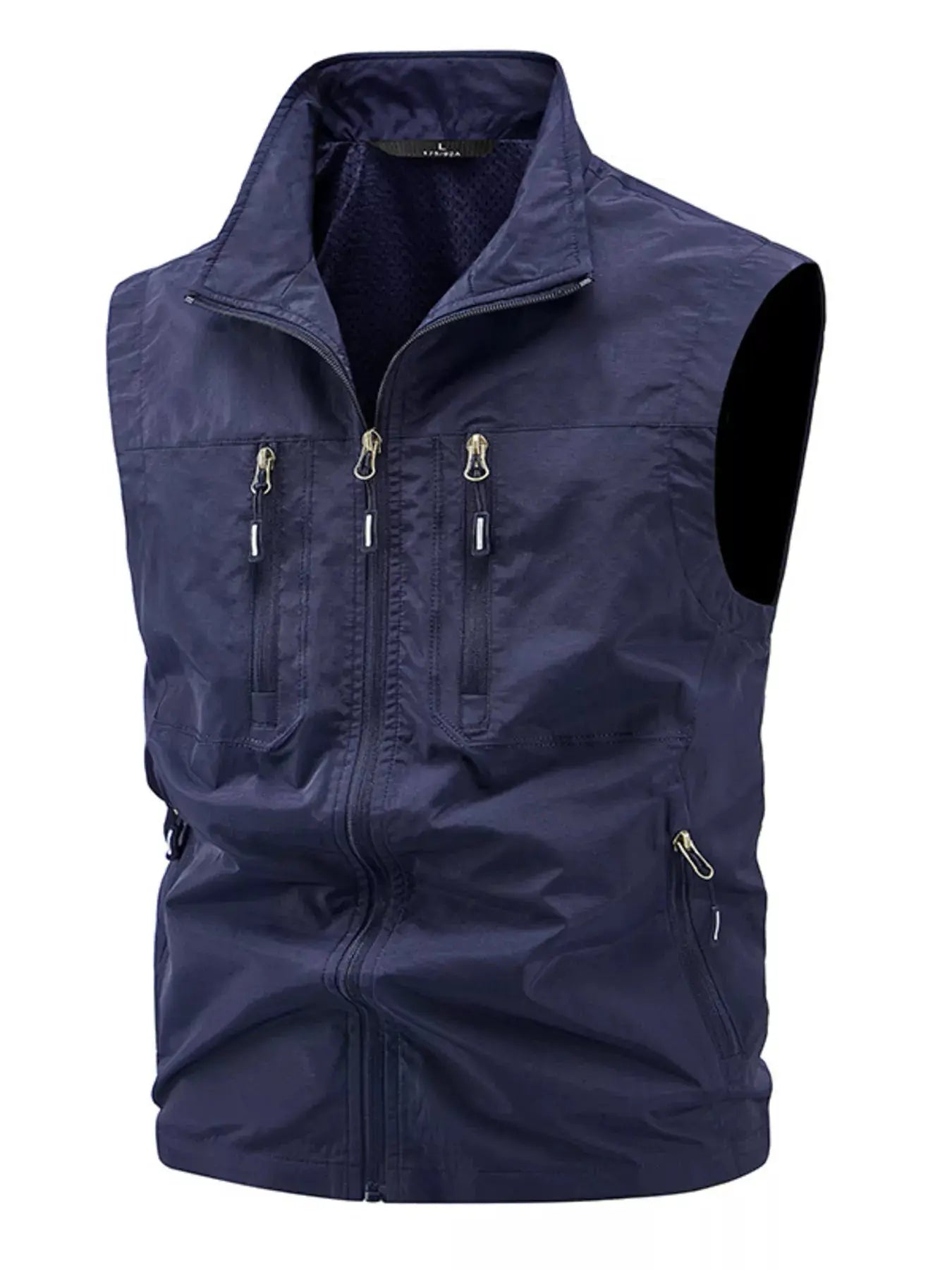 Men's Plus Size Lightweight Multi-Pocket Outdoor Vest by Trendsi
