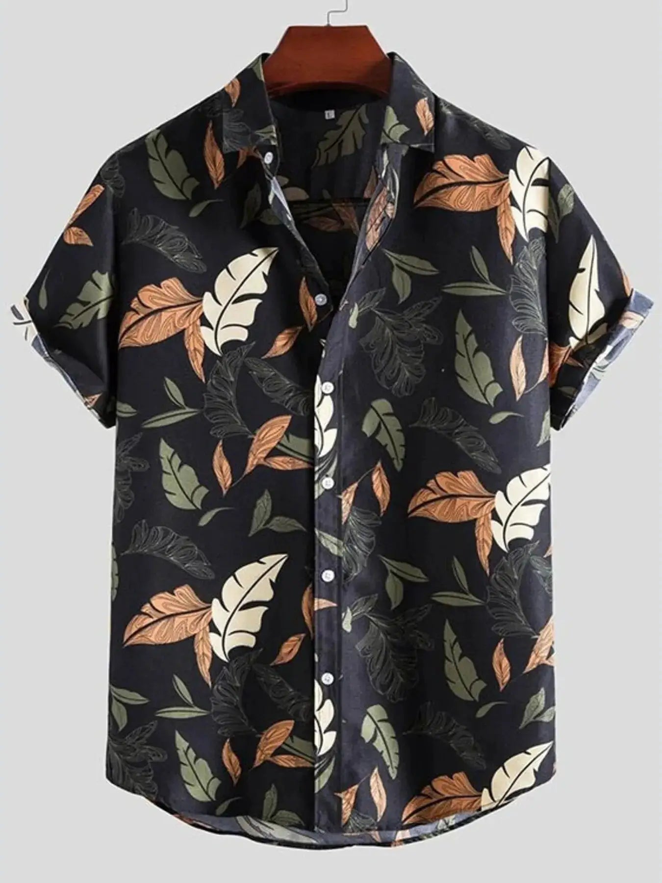 Men's Full Size Printed Button Up Shirt Plus Size by Trendsi