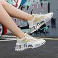2021 NEW Chunky Sneakers Platform Spring Shoes Sequined Casual Bling Female Red Dames Dad Shoe
