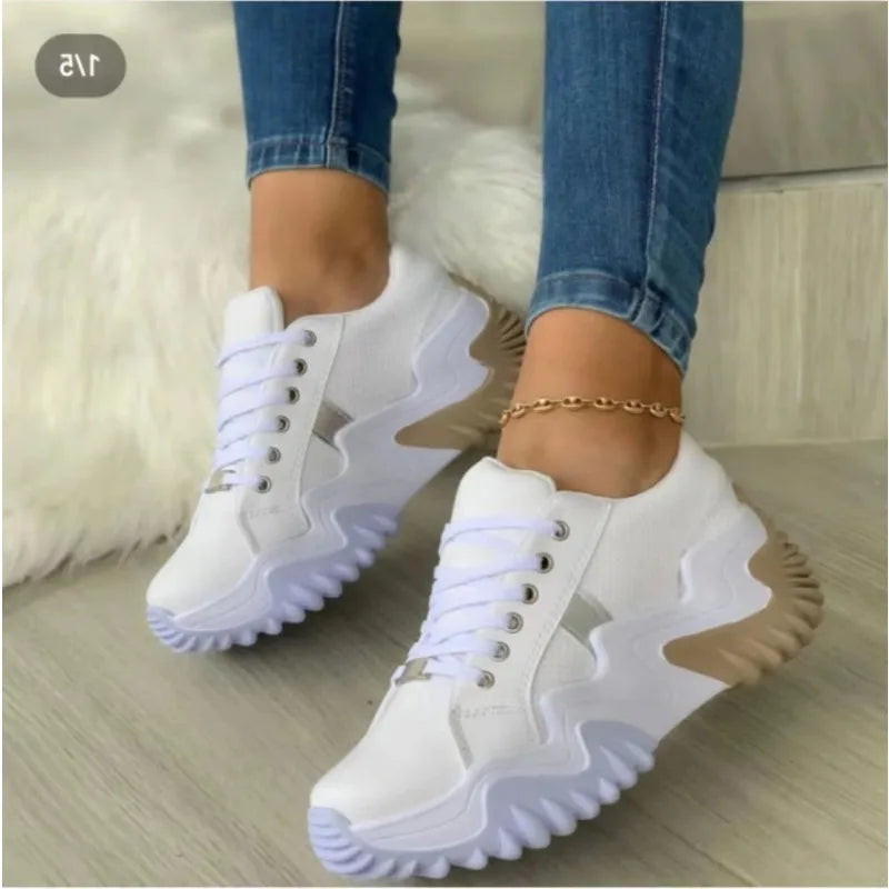 Casual thick soled serrated dad shoes single shoe