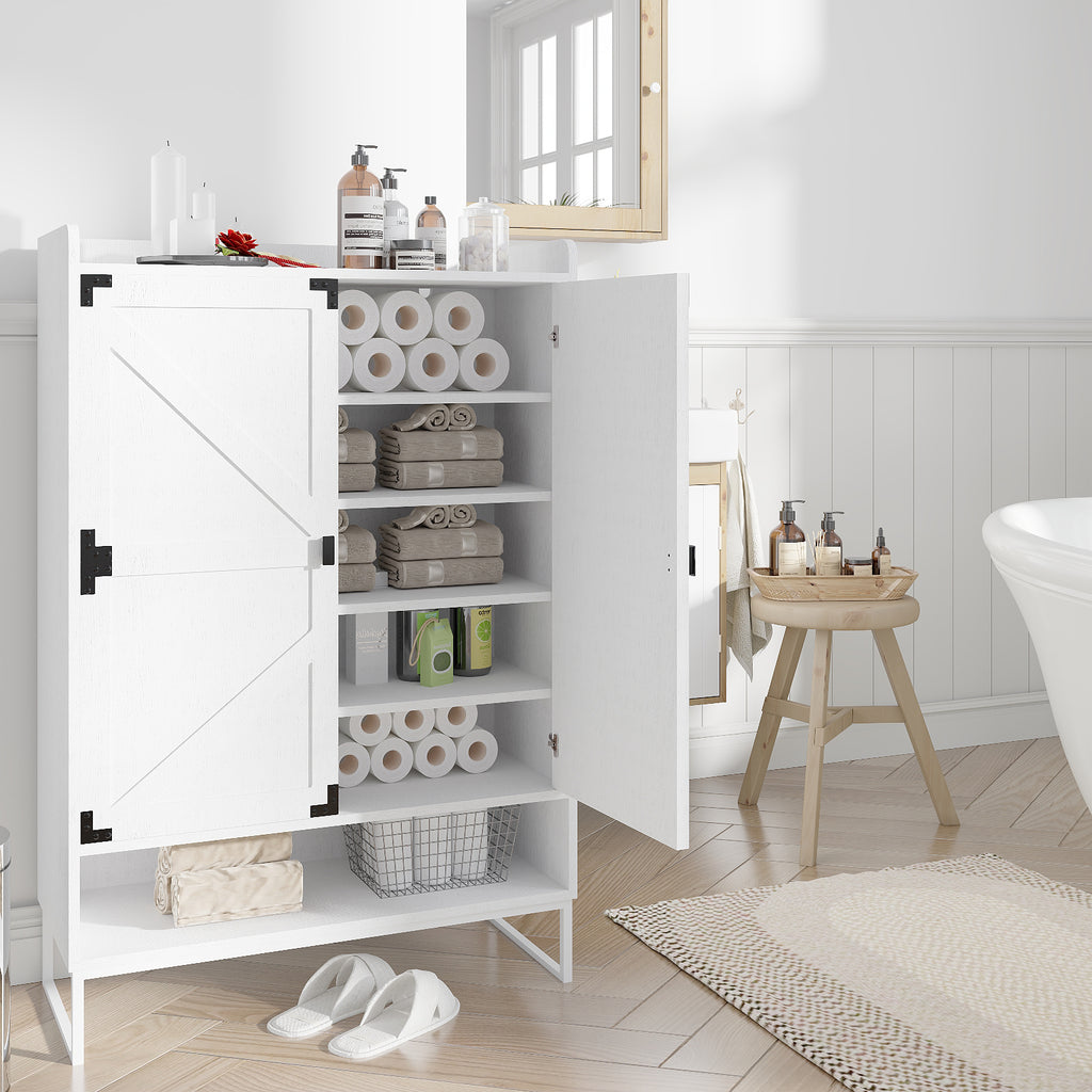 Shoe Cabinet with Doors, 6-Tier Shoe Storage Cabinet with Adjustable Shelves, Wooden Shoes Rack Shoe Storage Organizer