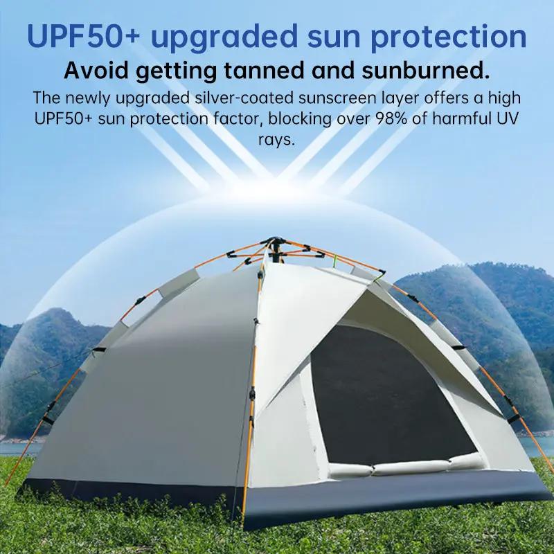 Automatic Pop Up Camping Tent 3-4 Person, Instant Setup Waterproof UV Protection Sun Shelter for Beach Fishing Outdoor by eprolo