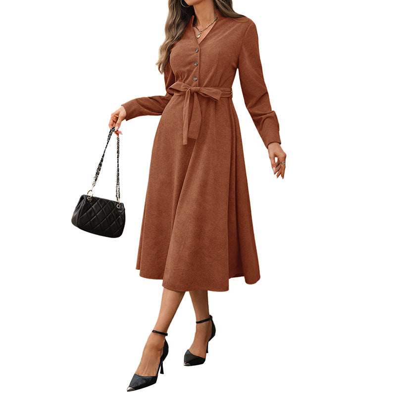 V-Neck Office Wear Versatile Dress for Women