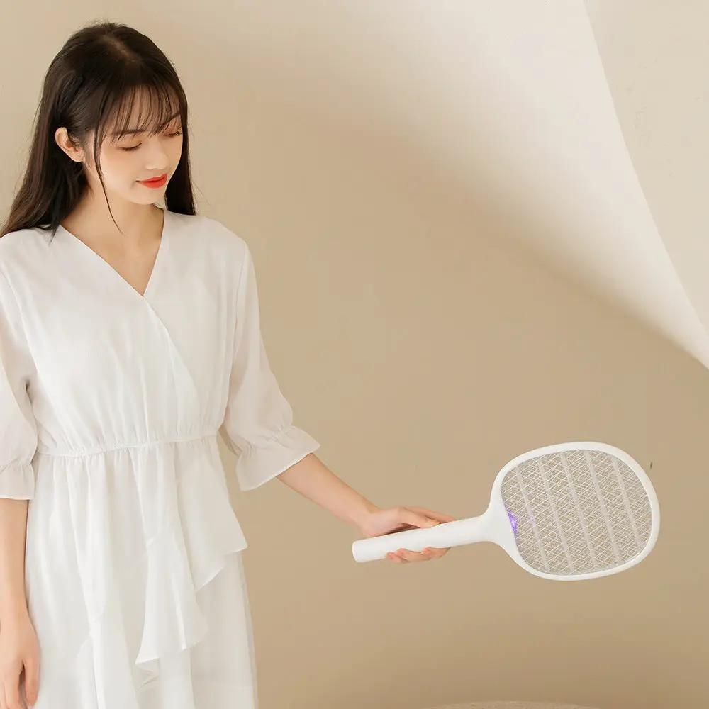 New Household Appliances Mosquito Killer Two-In-One Rechargeable USB Mosquito Killer Lamp Fly Swatter Purple Light Trap by eprolo