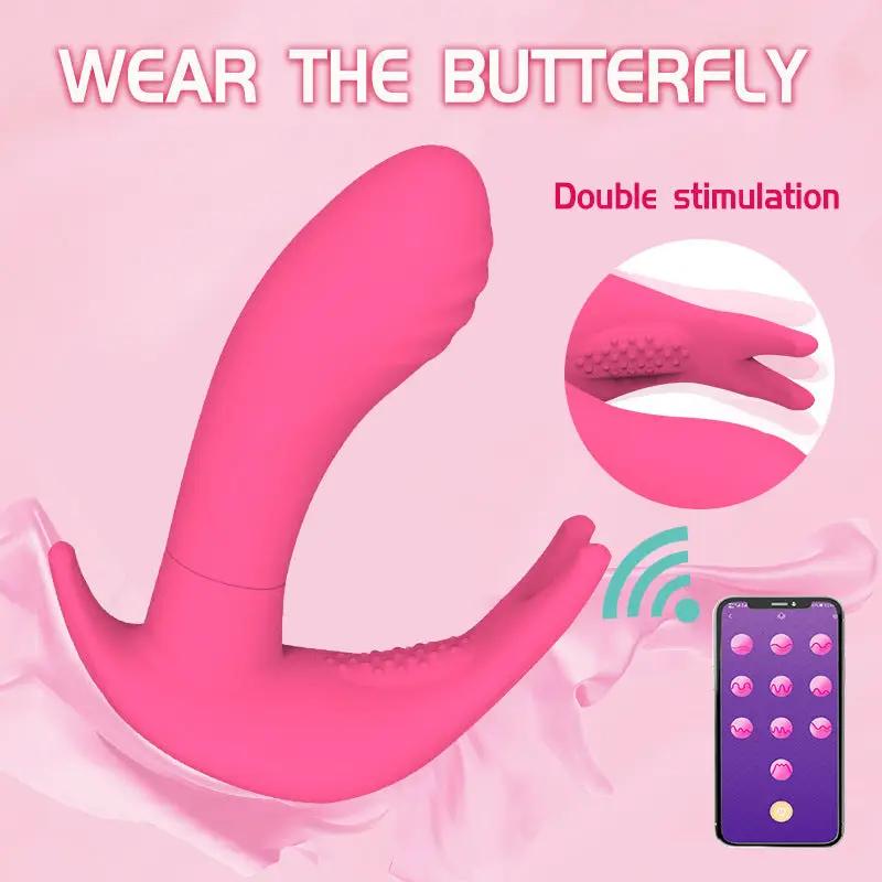 The APP Newly Equipped With Butterfly Sex Appeal Female Vibrating Massage Appliance Adult Couple's Warming Sex Appliance by eprolo
