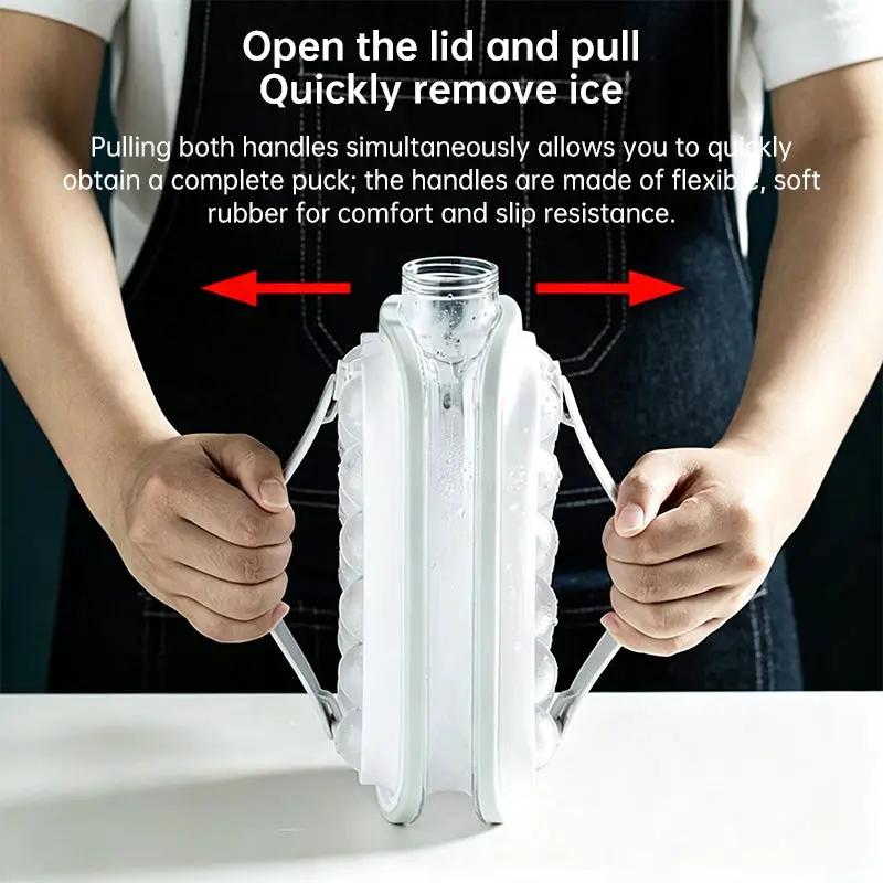 2-in-1 Portable Folding Ice Ball Maker Bottle, Silicone Freezer Ice Mold & Water Bottle for Cocktails, Travel, Gym by eprolo