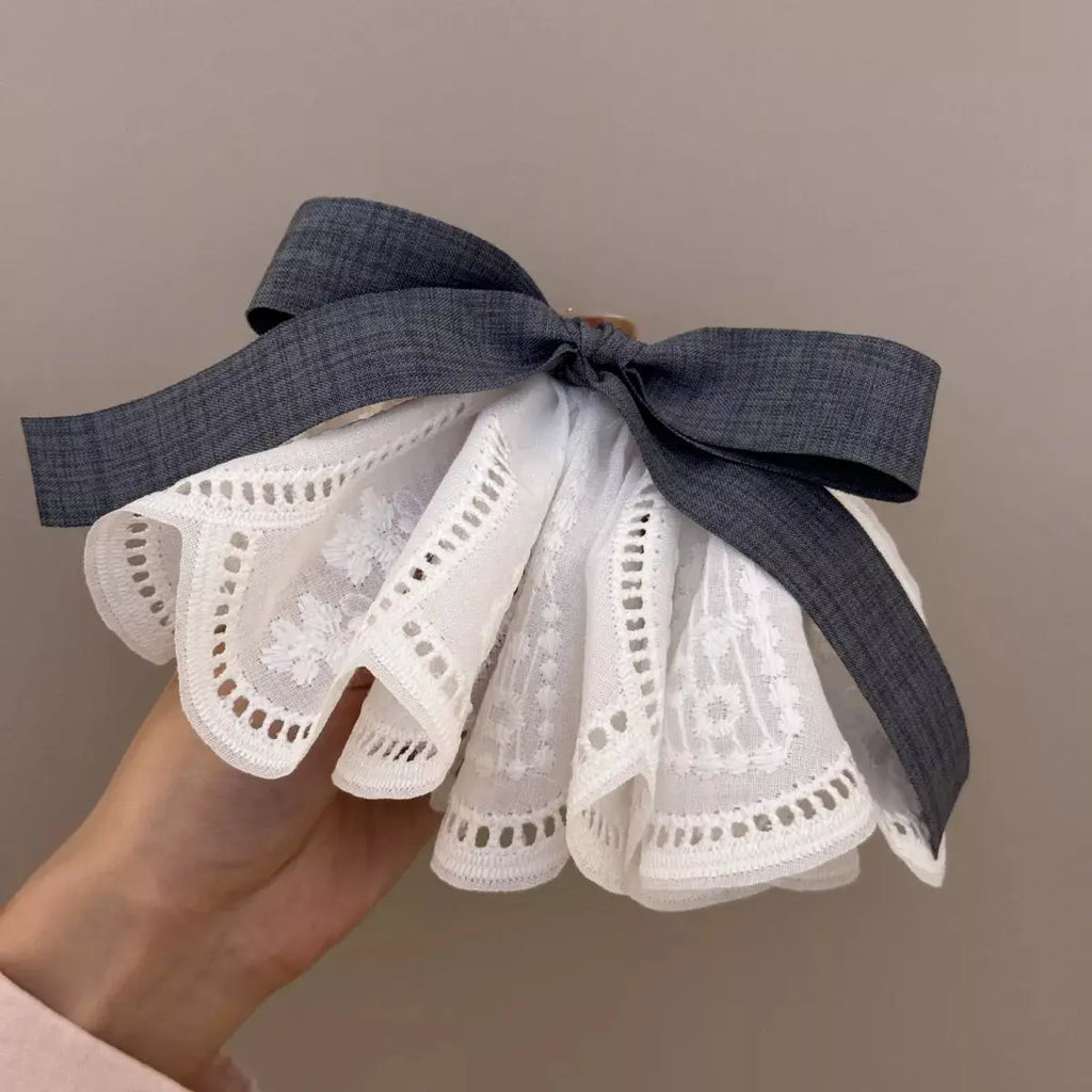 Lace Hair Clip with Ribbon by Trendsi