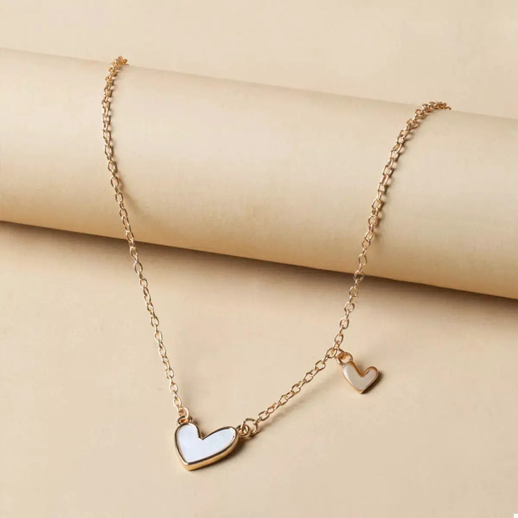 Alloy Heart Pendant Necklace by Trendsi