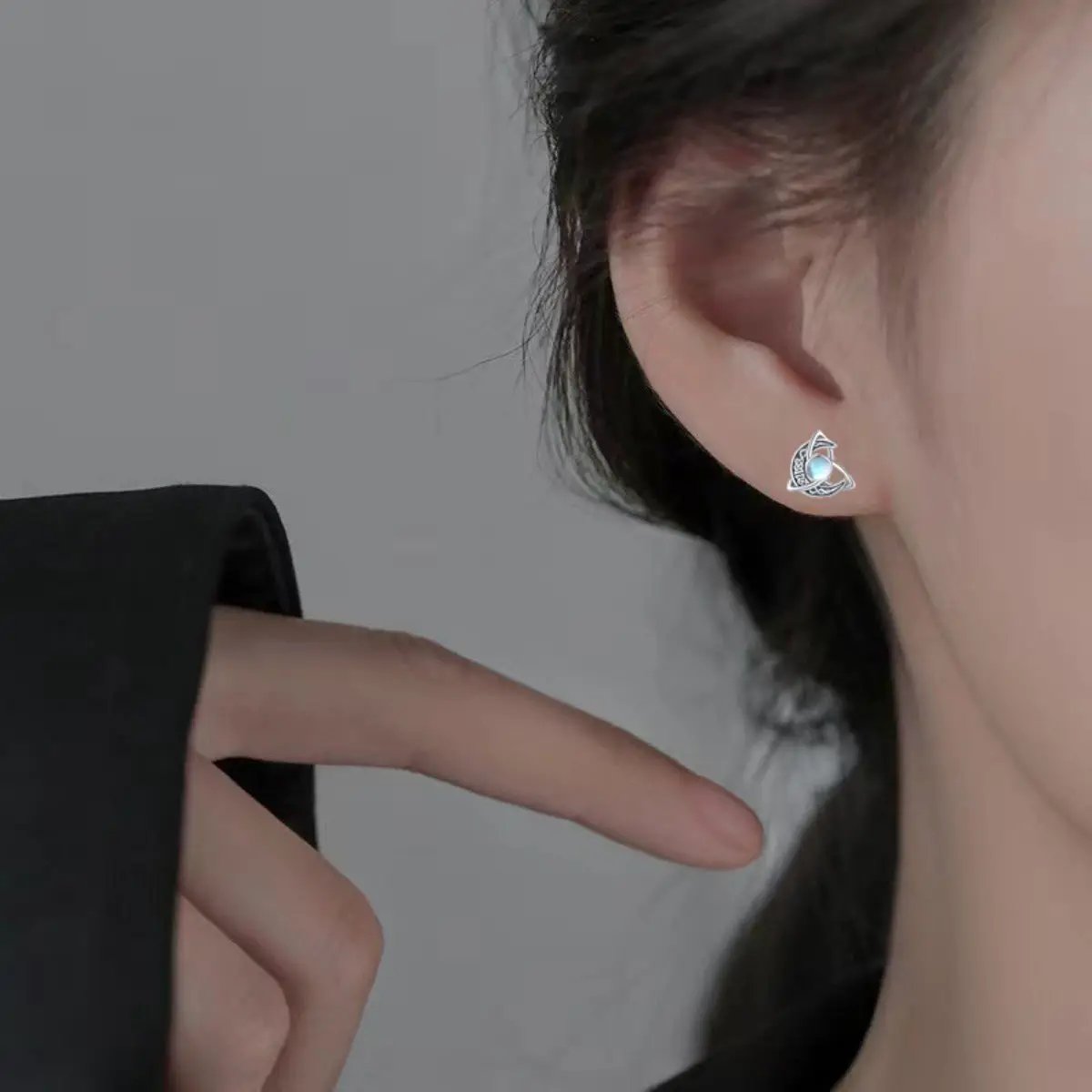 Moonstone Stud Earrings by Trendsi