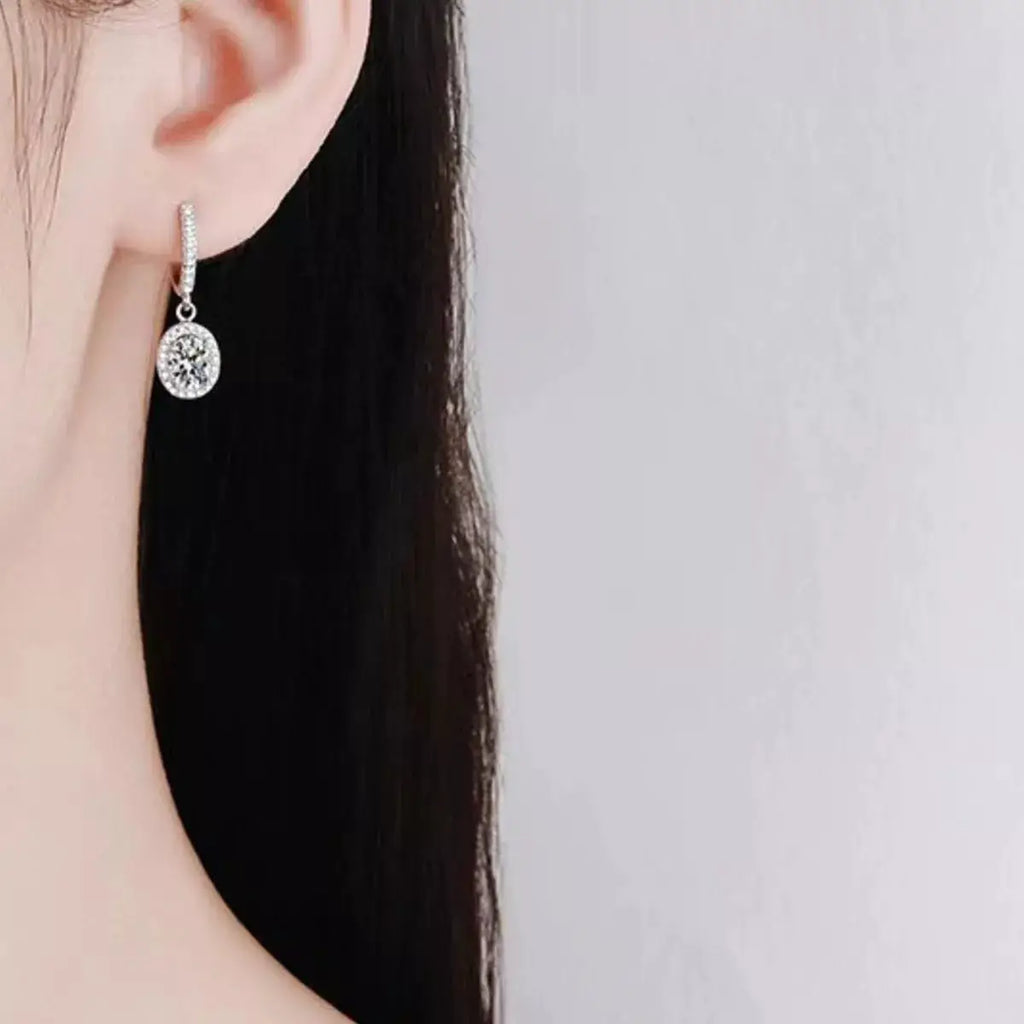 1 Carat Moissanite 925 Sterling Silver Drop Earrings by Trendsi