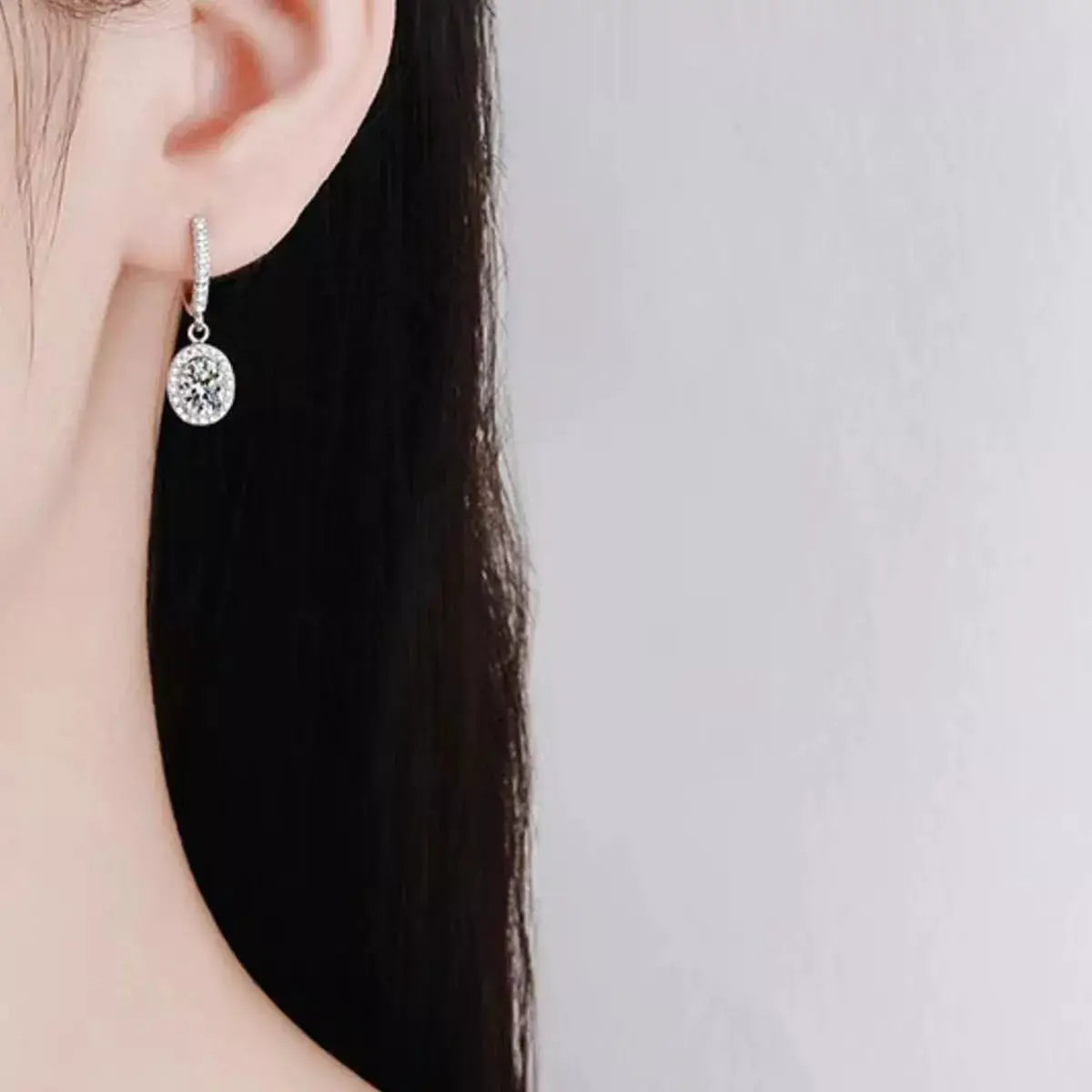 1 Carat Moissanite 925 Sterling Silver Drop Earrings by Trendsi