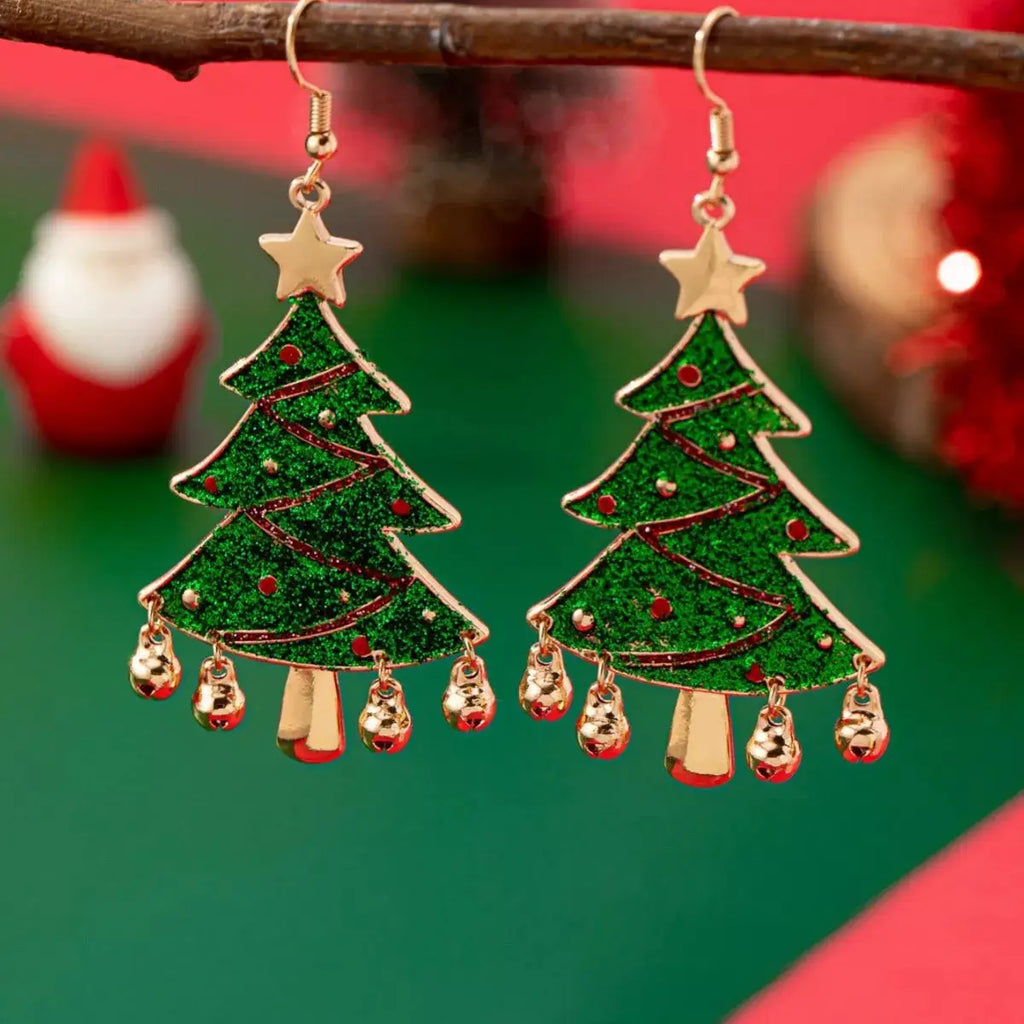 Christmas Tree Dangle Earrings by Trendsi