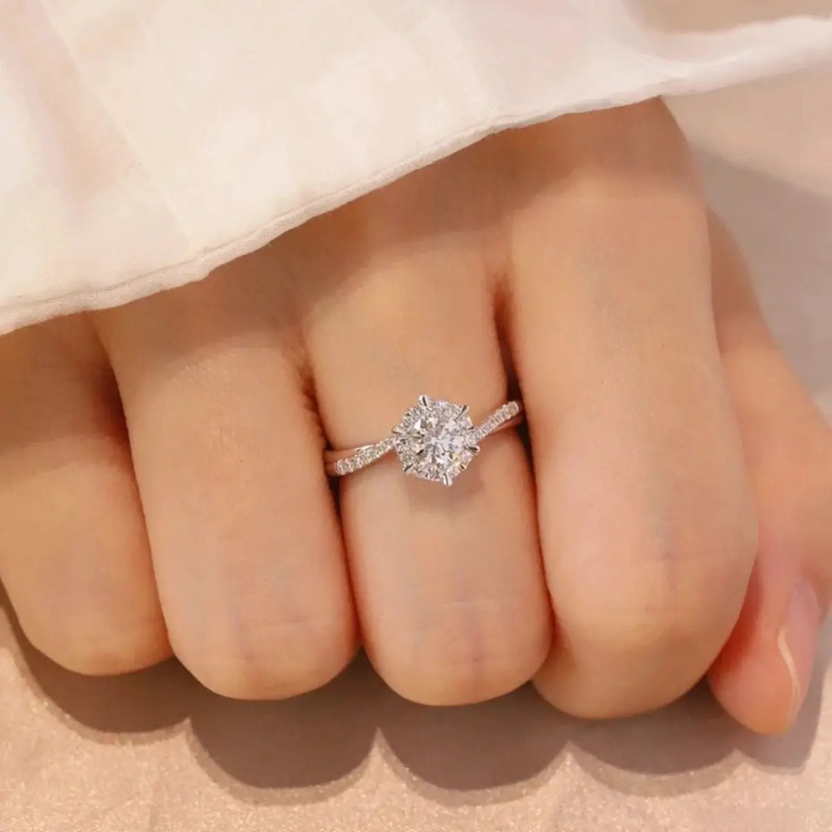 1 Carat Moissanite 925 Sterling Silver Ring by Trendsi