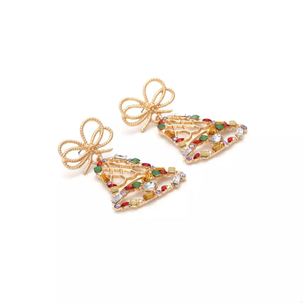 18K Gold-Plated Christmas Bell Dangle Earrings by Trendsi