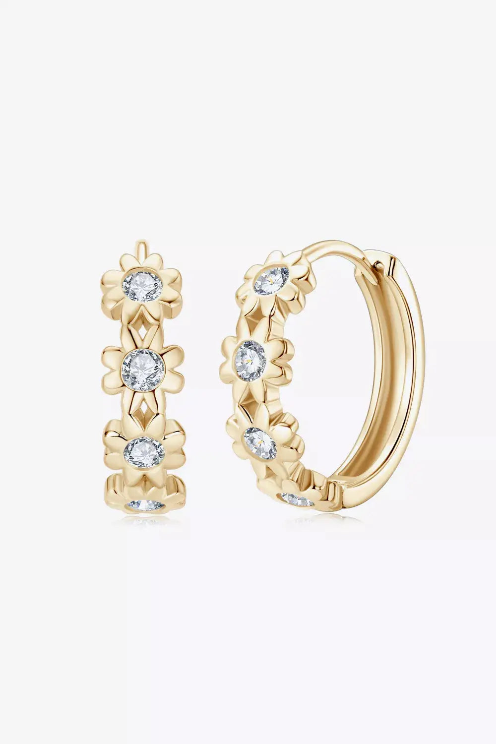 Moissanite 925 Sterling Silver Huggie Earrings by Trendsi
