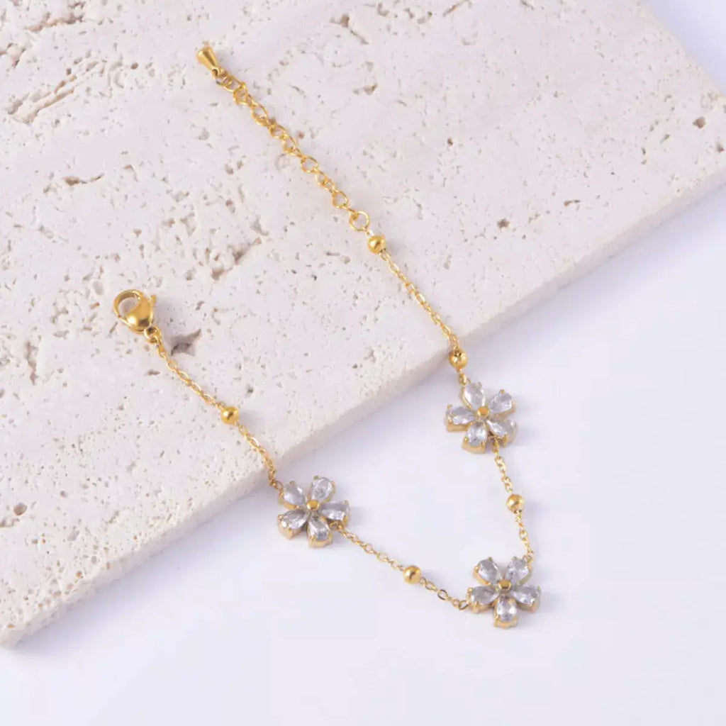18K Gold-Plated Flower Jewelry Set by Trendsi
