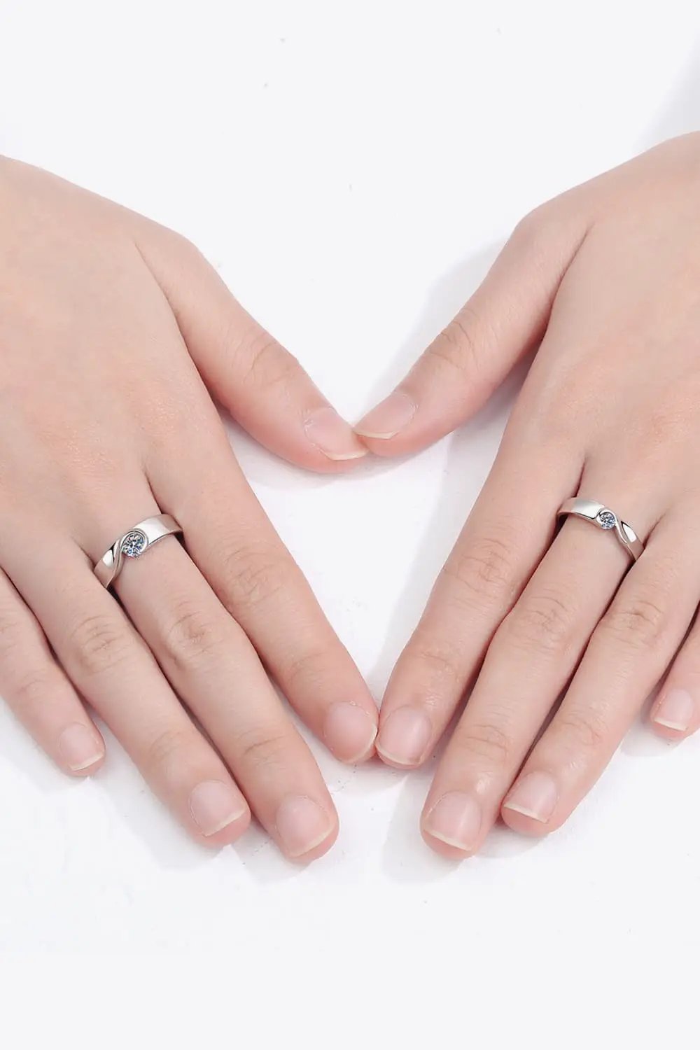 Moissanite Rhodium-Plated Ring by Trendsi