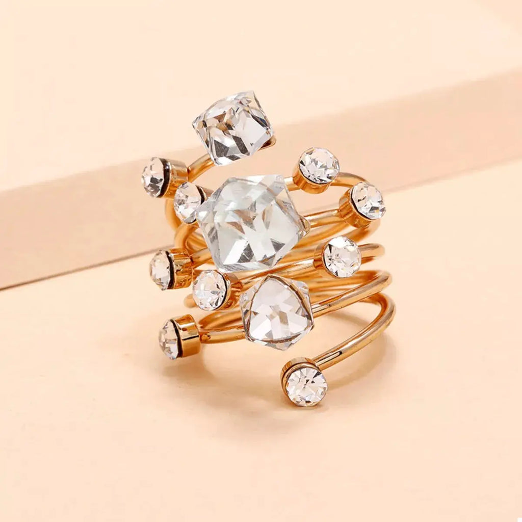 18K Gold-Plated Multi-Layered Ring by Trendsi