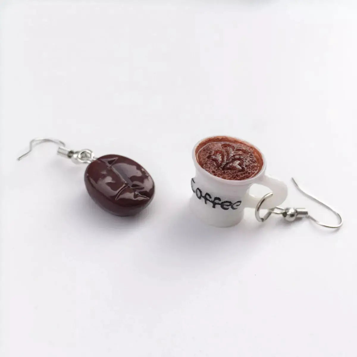 Coffee Bean and Cup Drop Earrings by Trendsi
