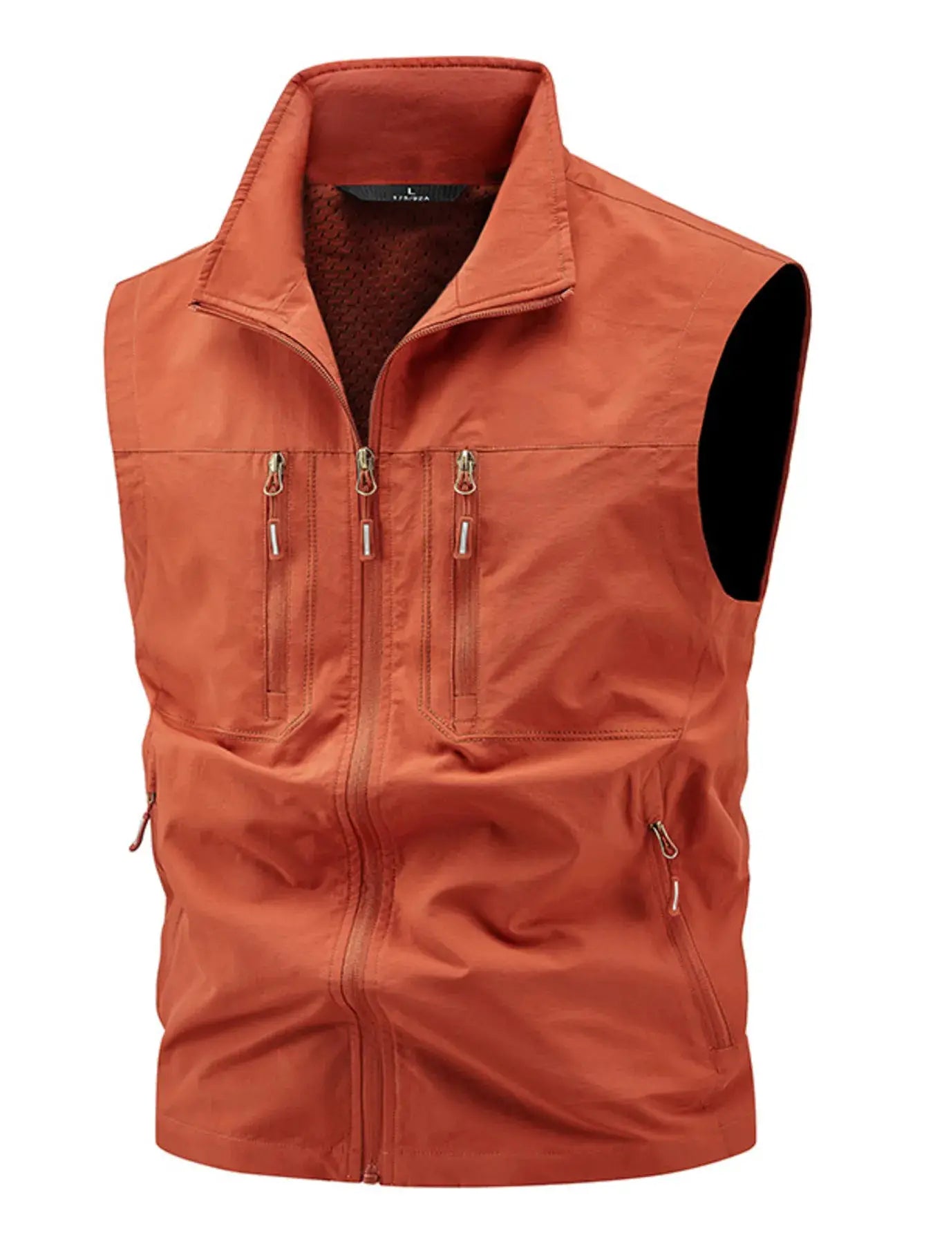 Men's Plus Size Lightweight Multi-Pocket Outdoor Vest by Trendsi