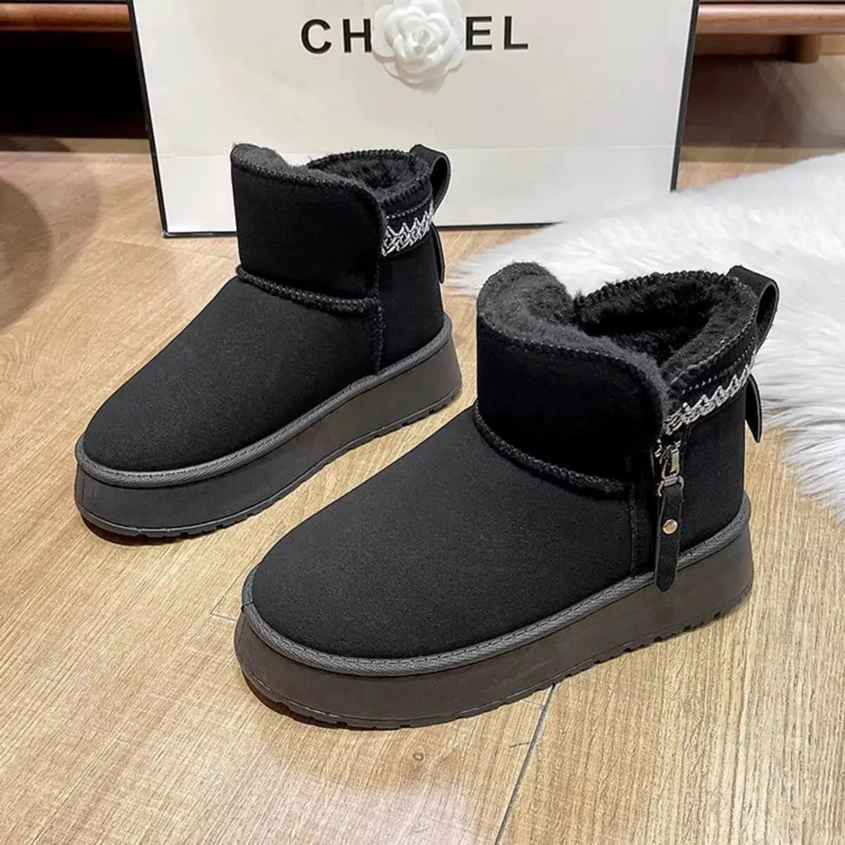 Round Toe Platform Boots by Trendsi