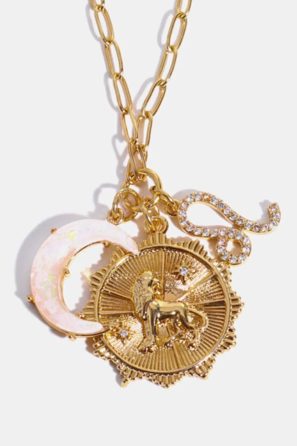 Constellation and Moon Pendant Copper Necklace by Trendsi