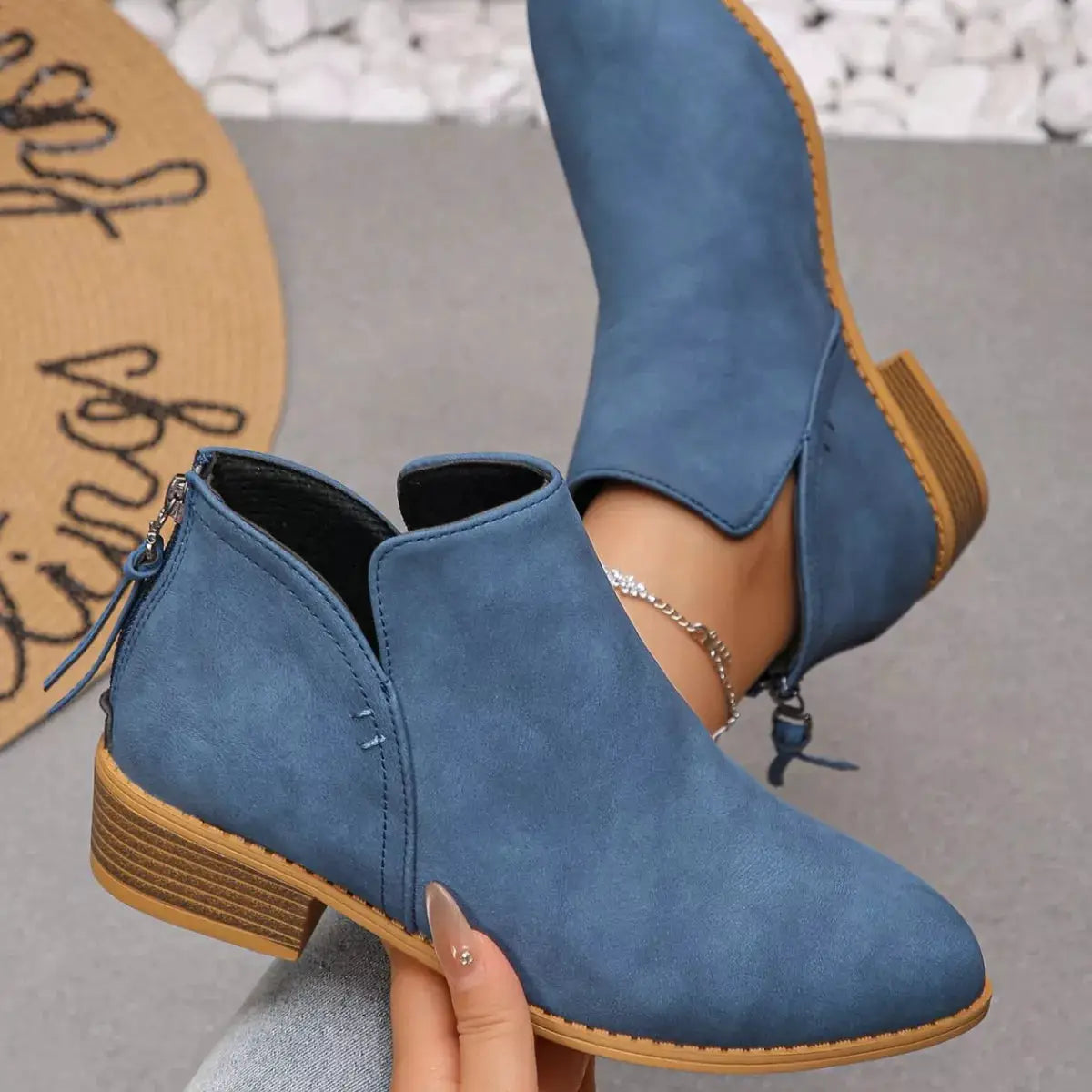 Point Toe Block Heels Boots by Trendsi