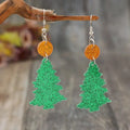 Glitter Acrylic Tree Shape Earrings by Trendsi