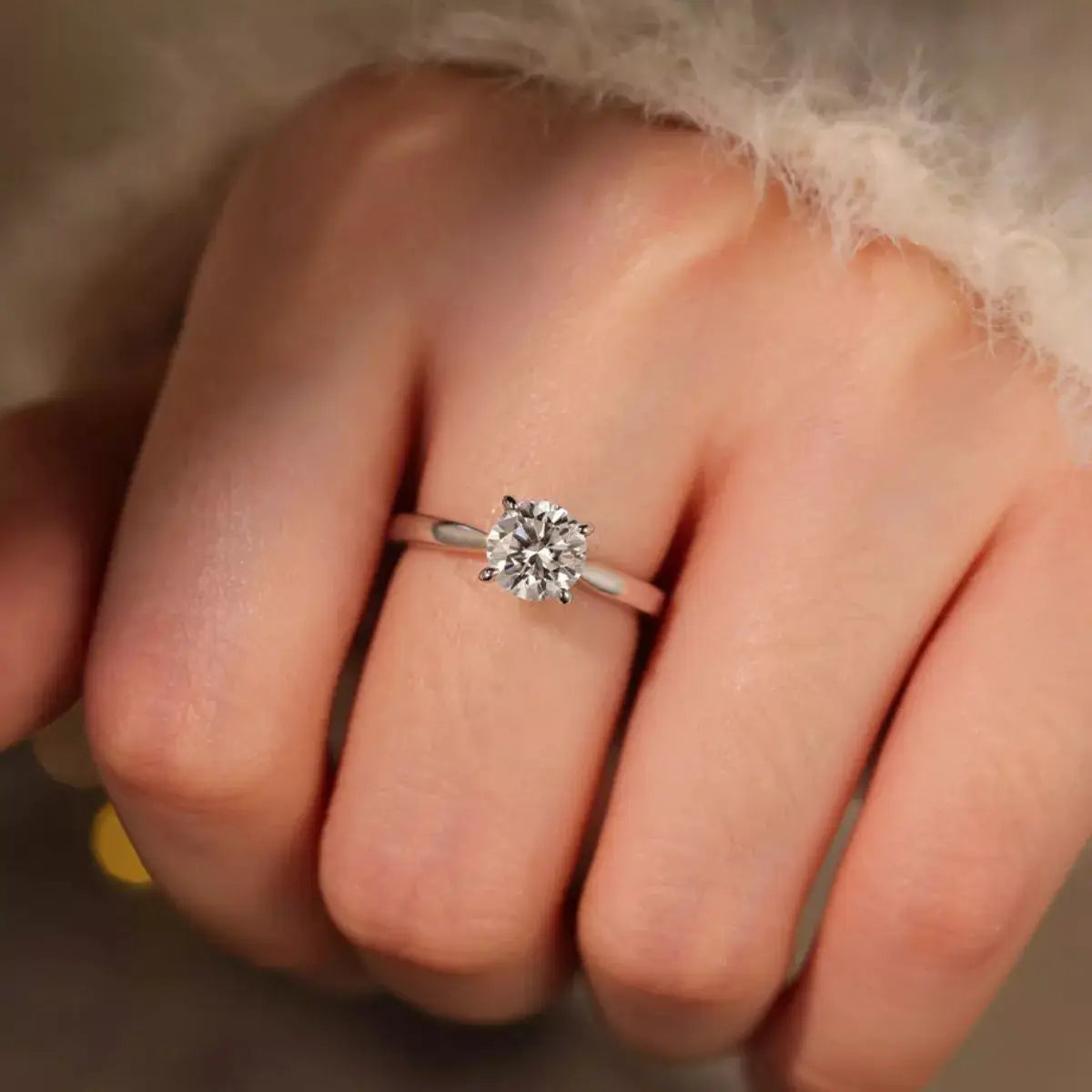 1 Carat 925 Sterling Silver Moissanite Ring by Trendsi