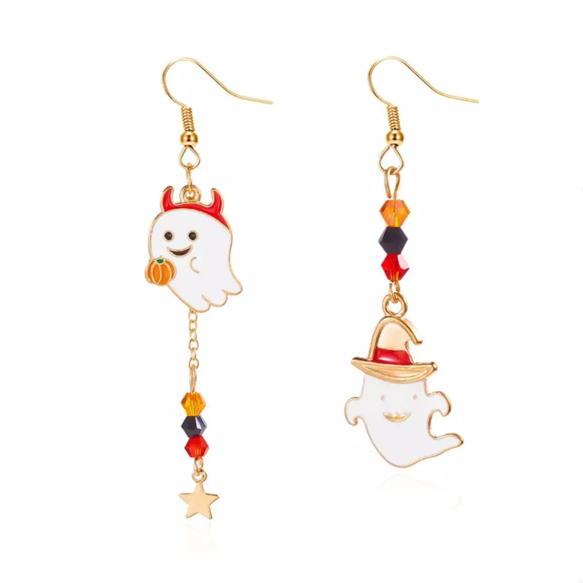 Halloween Ghost Pumpkin Drop Earrings by Trendsi