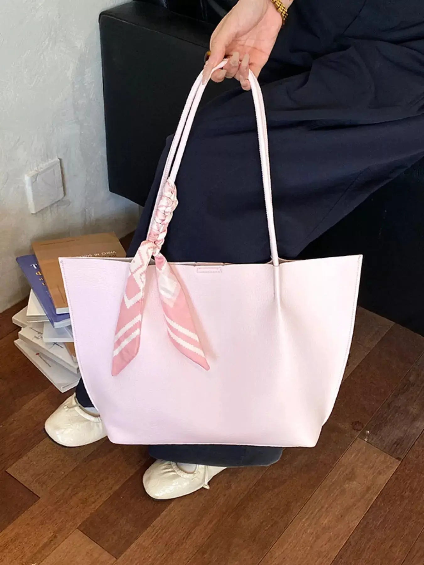 PU Leather Tote Shoulder Bag by Trendsi