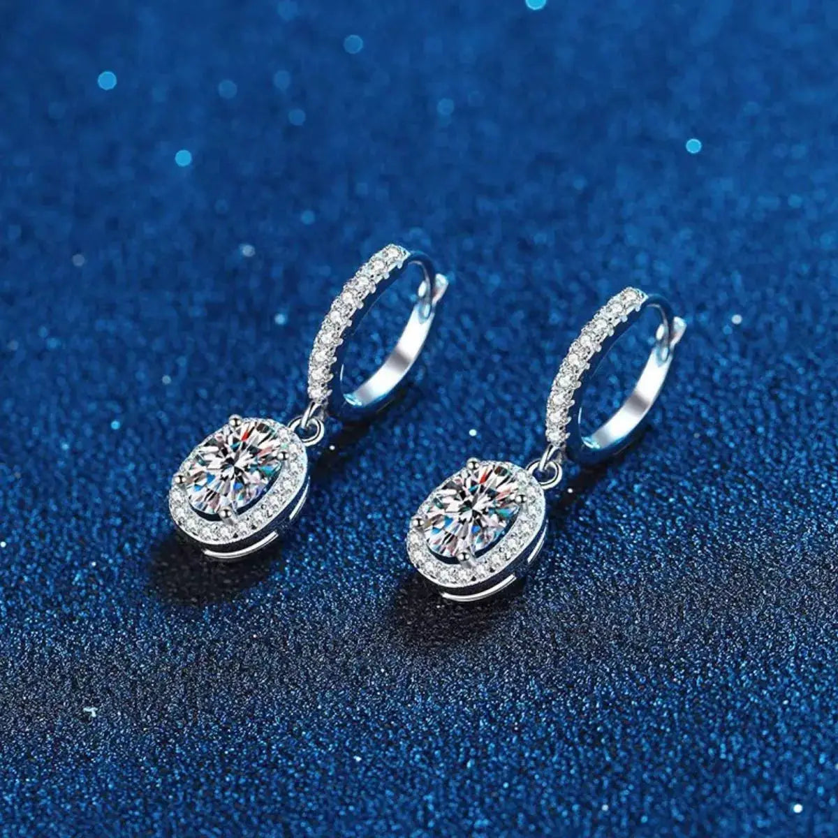 1 Carat Moissanite 925 Sterling Silver Drop Earrings by Trendsi