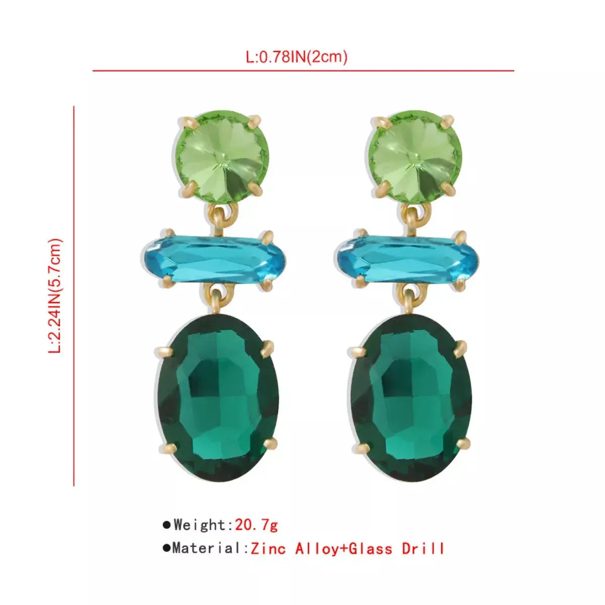 Alloy Geometric Dangle Earrings by Trendsi