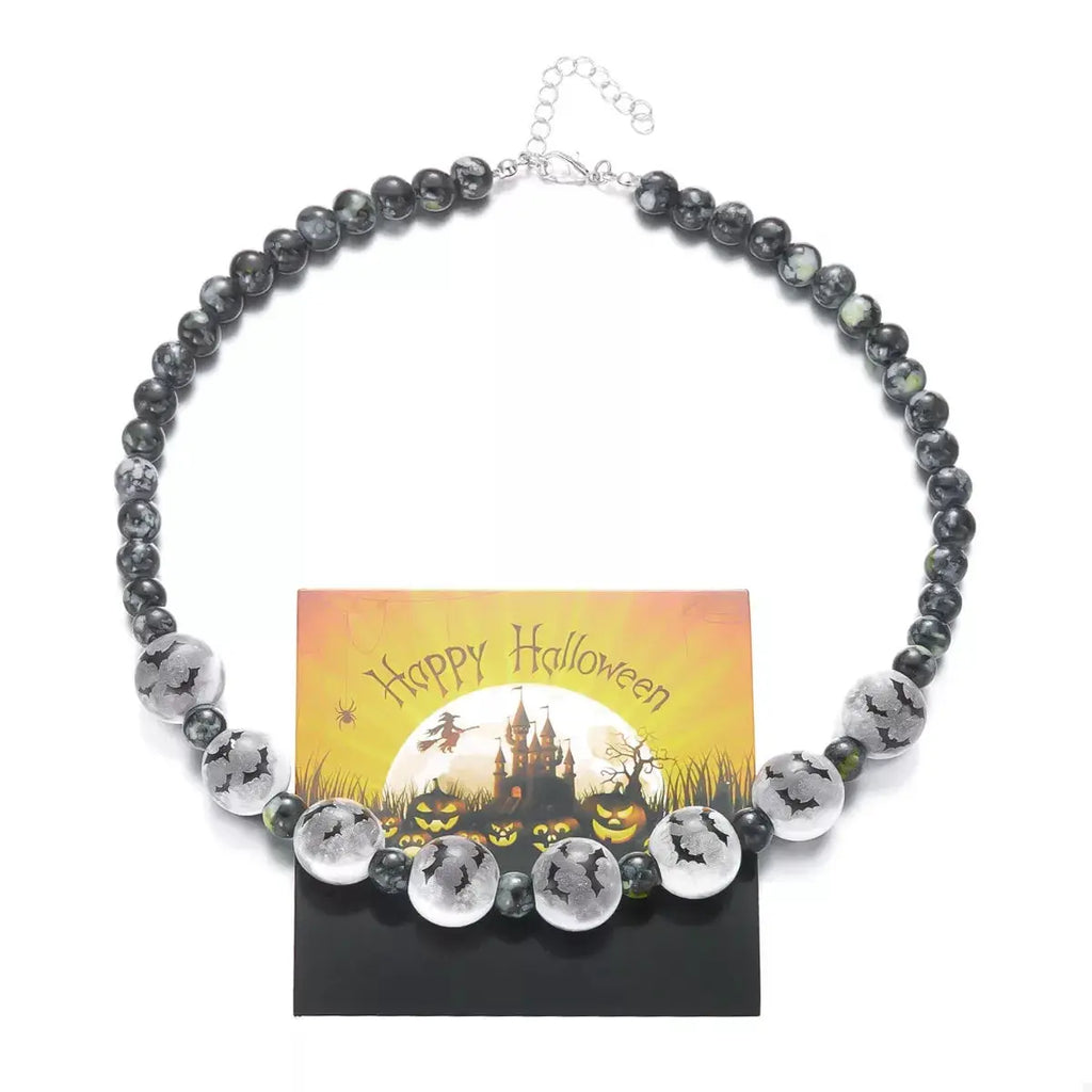 Halloween Beaded Necklace and Bracelet Set by Trendsi