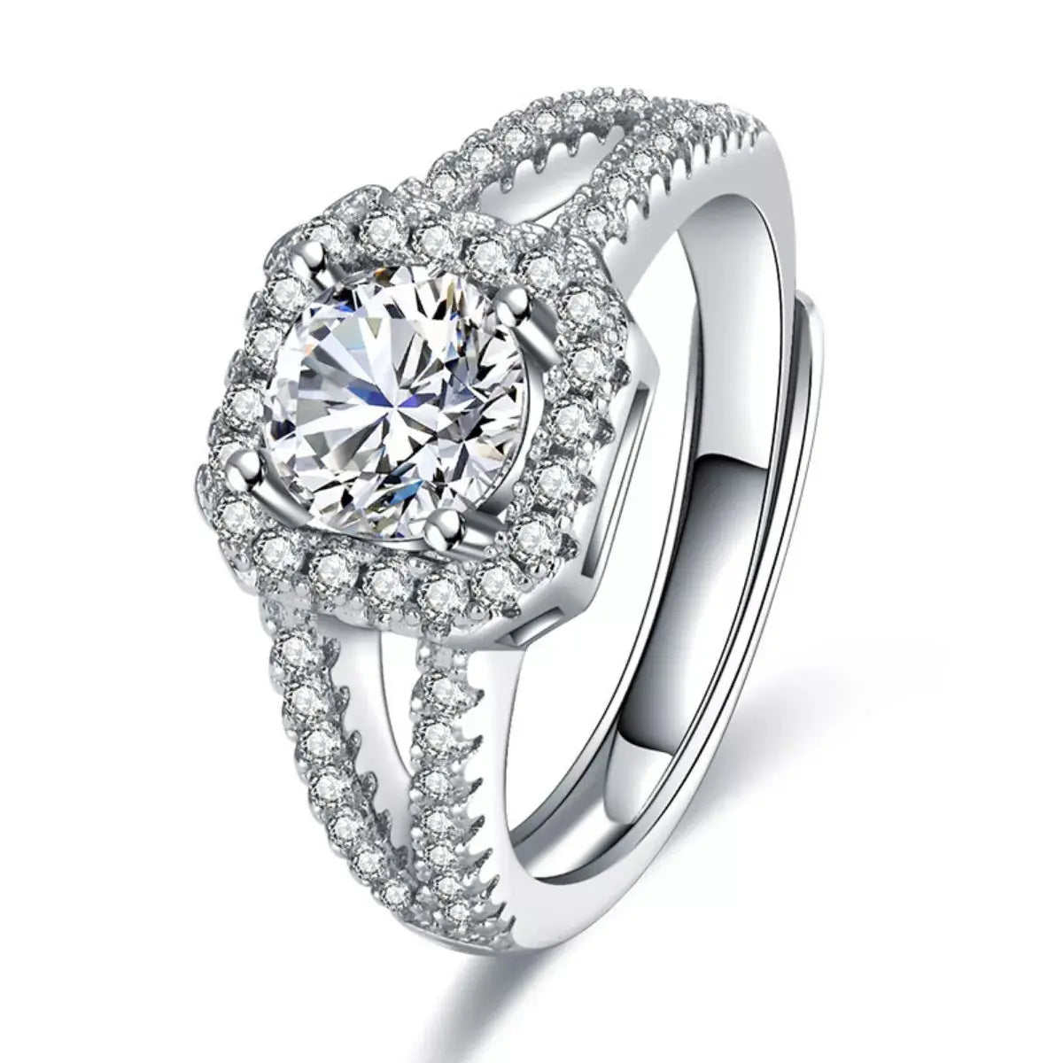 1 Carat Moissanite 925 Sterling Silver Ring by Trendsi