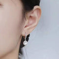 1 Carat 925 Sterling Silver Moissanite Hoop Drop Earrings by Trendsi