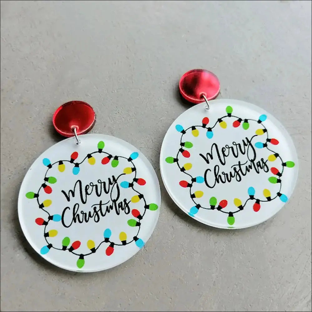 Christmas Themed Acrylic Dangle Earrings by Trendsi
