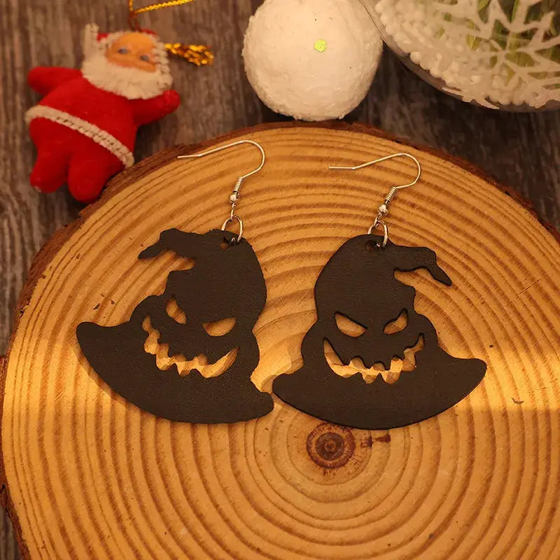 PU Leather Hat Shape Earrings by Trendsi