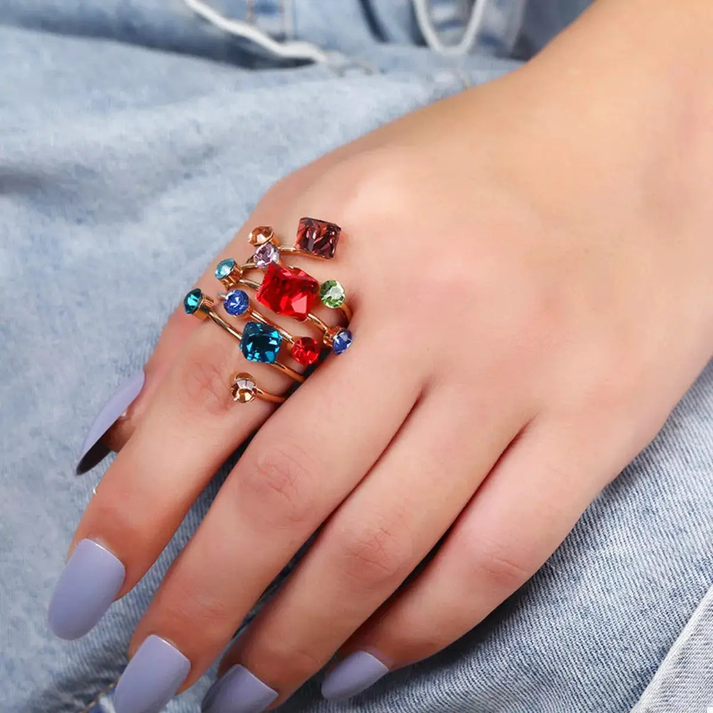 18K Gold-Plated Multi-Layered Ring by Trendsi
