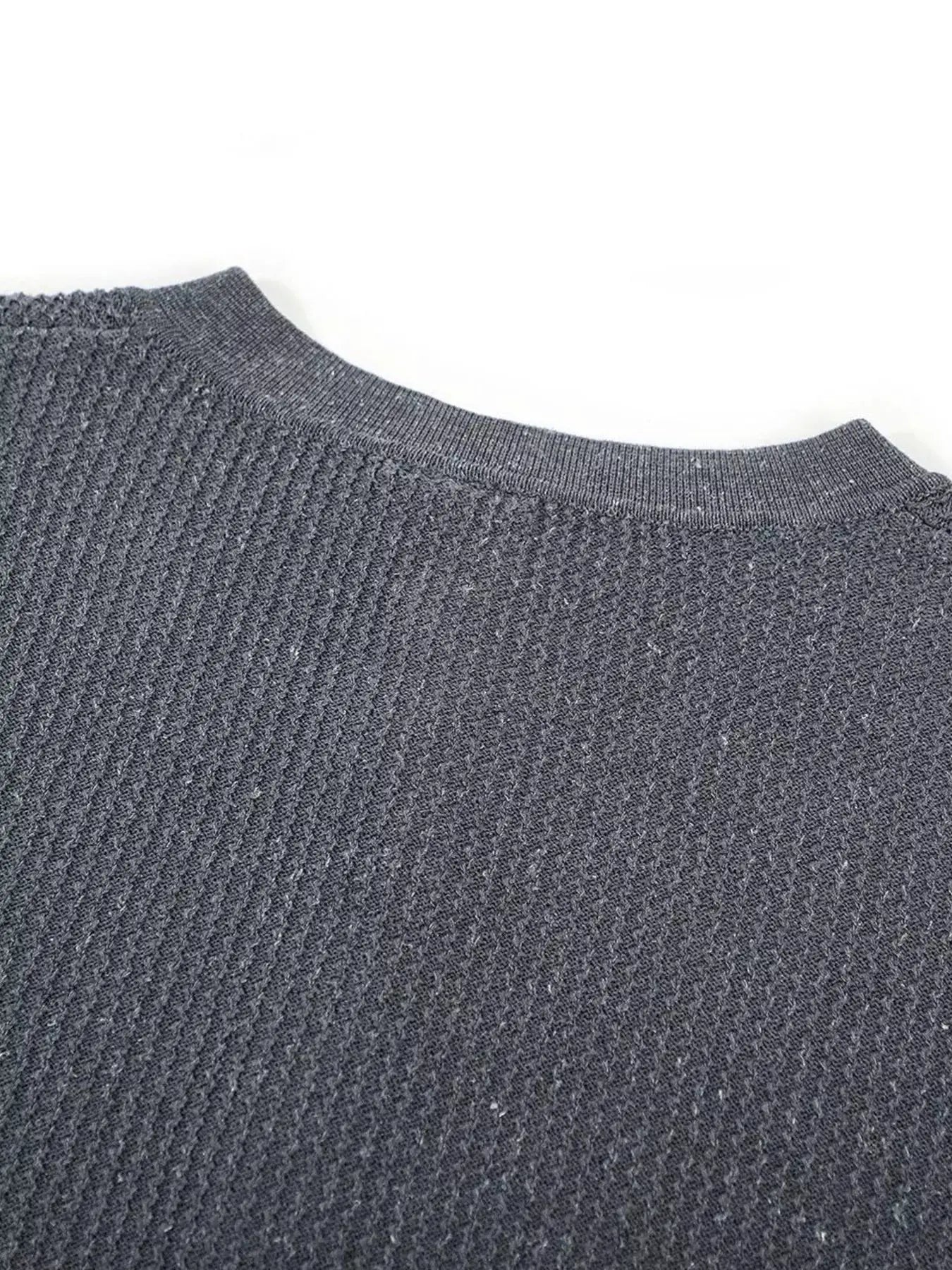 Men's Textured Knit Short Sleeve Top by Trendsi