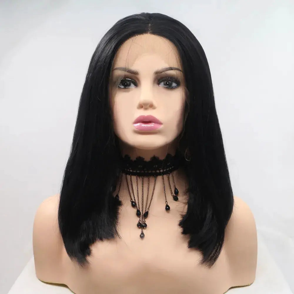 13*3" Lace Front Wigs Synthetic Mid-length Straight 12" 130% Density by Trendsi